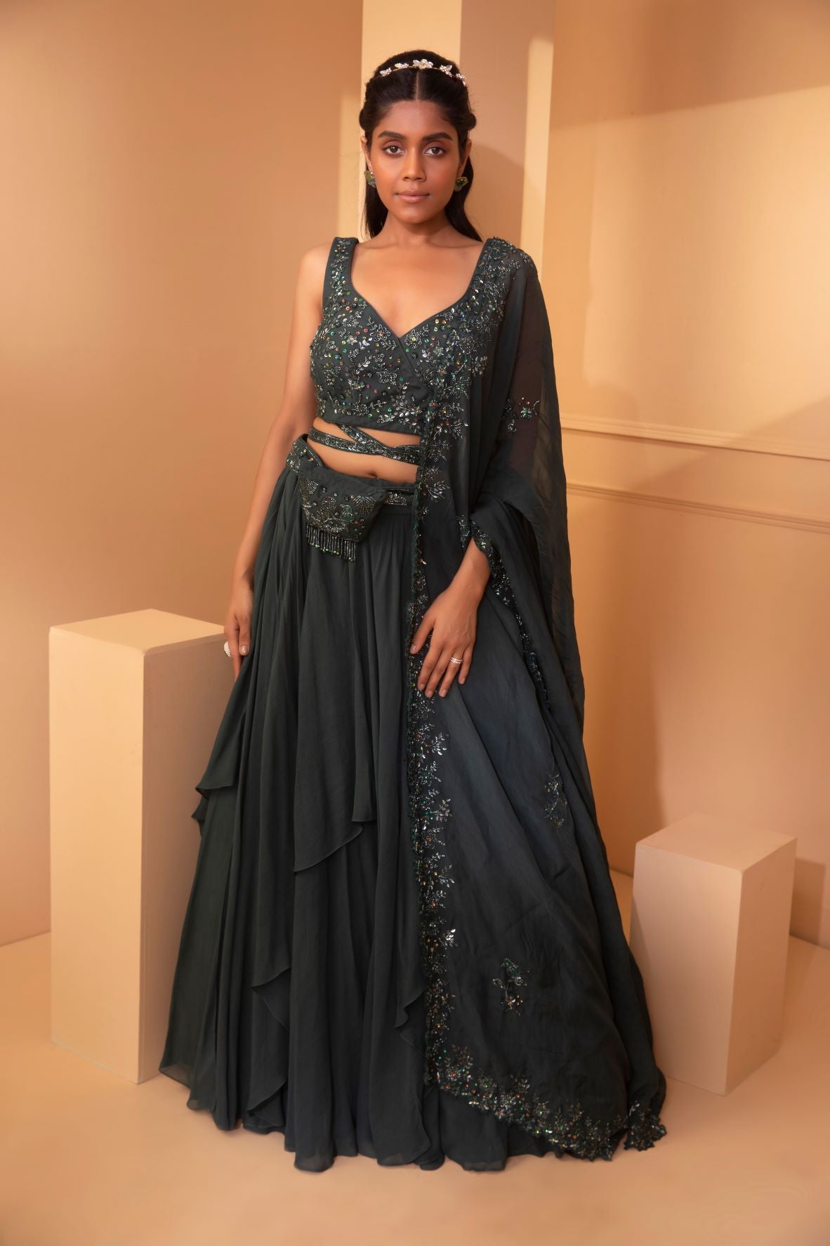 ALNITAK CROSS BELT LEHENGA – Miku Kumar1