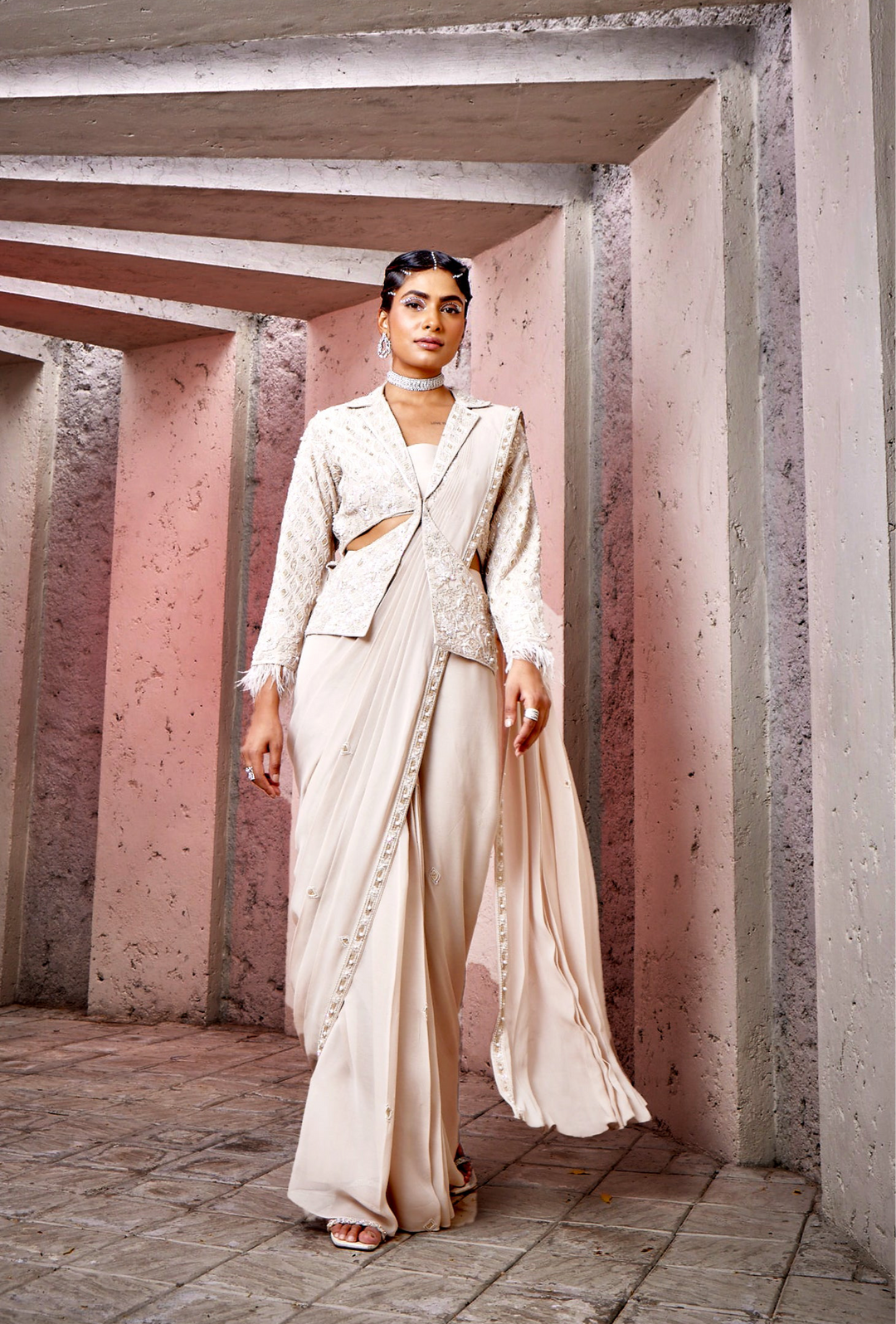 Guahar Jacket Saree Set – Miku Kumar