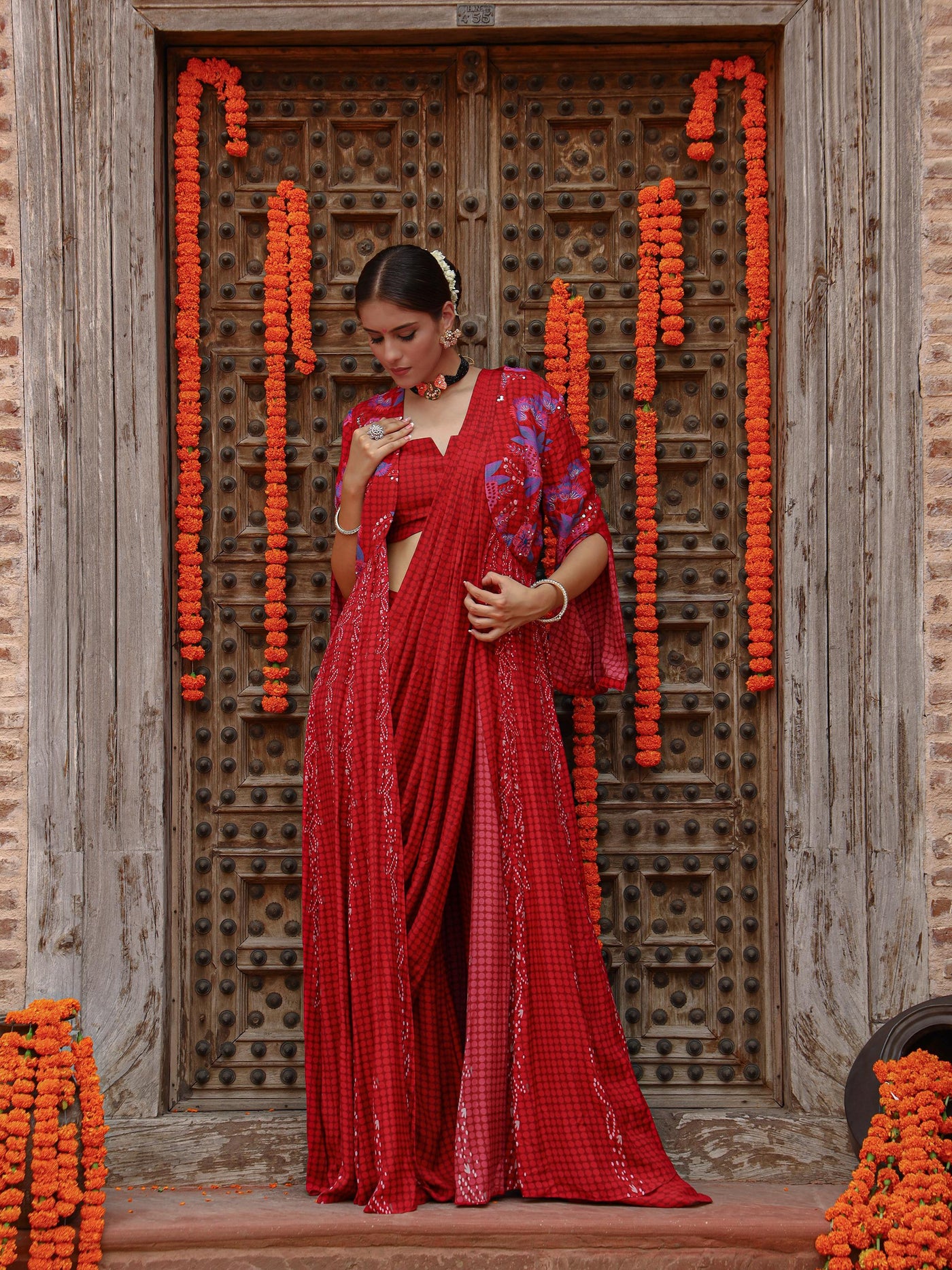 ELSA DRAPE SAREE WITH CAPE SET