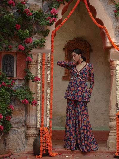 HYACINTH PEPLUM SHARARA SET