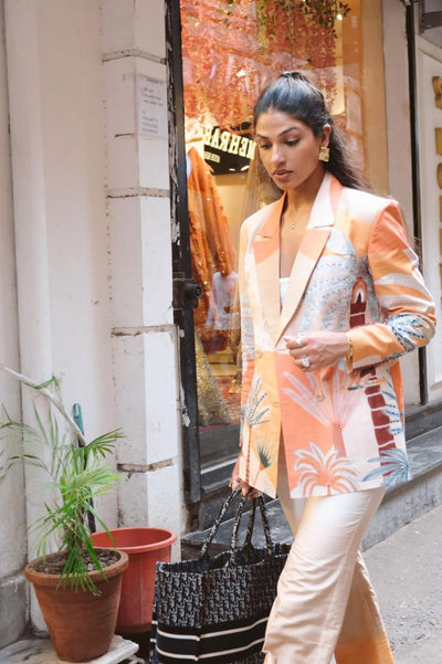 Geena Sandhu in Les Cerfs Paris Jacket Set