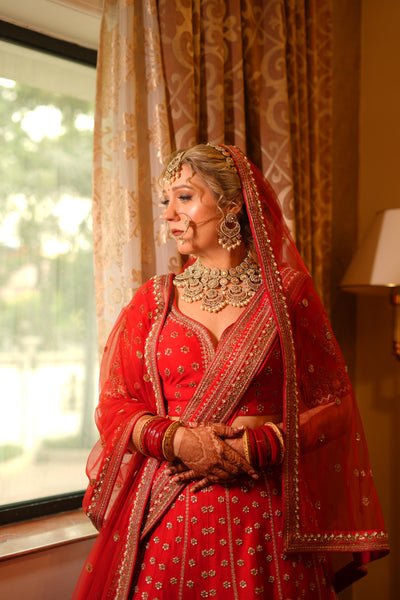 BRIDE: SARAH KELLY IN CUSTOM BRIDAL LEHENGA