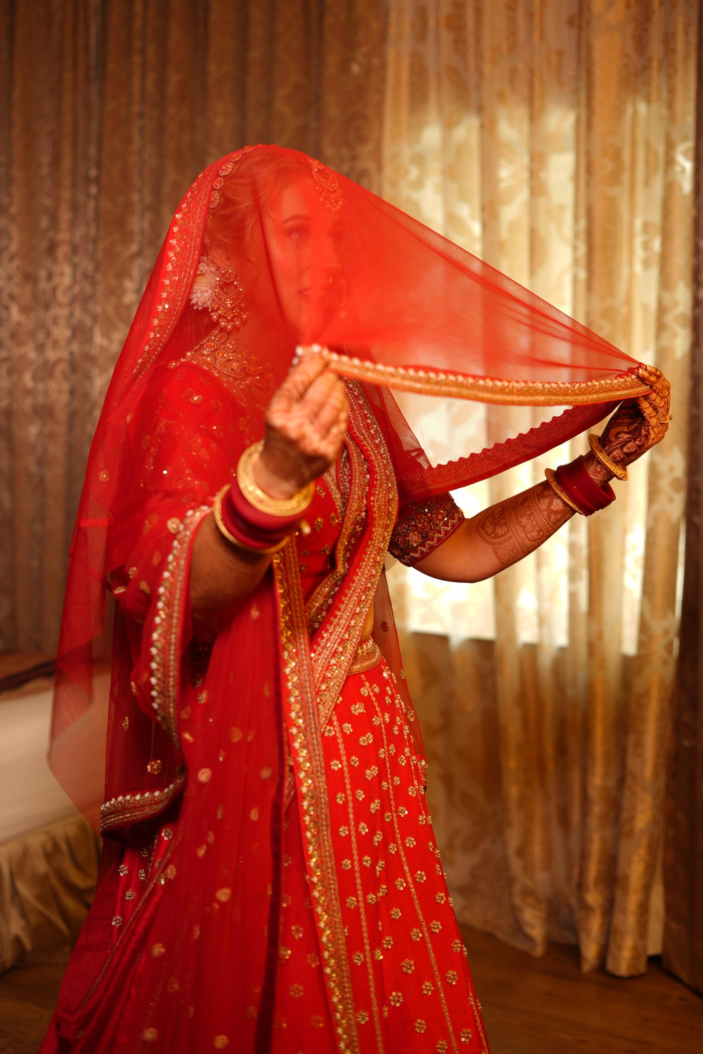 BRIDE: SARAH KELLY IN CUSTOM BRIDAL LEHENGA