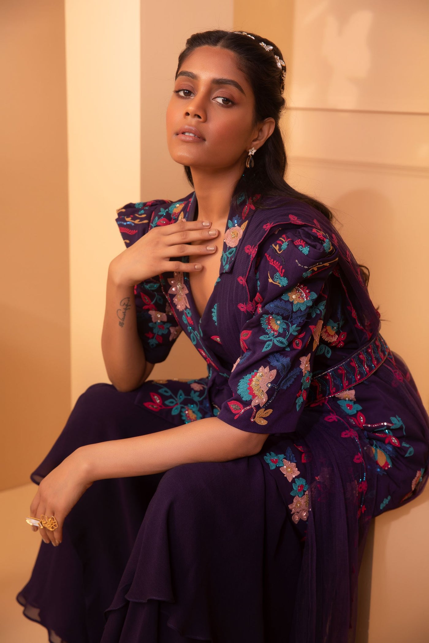 Shivali Oswal Bellatrix Jacket Garara Suit