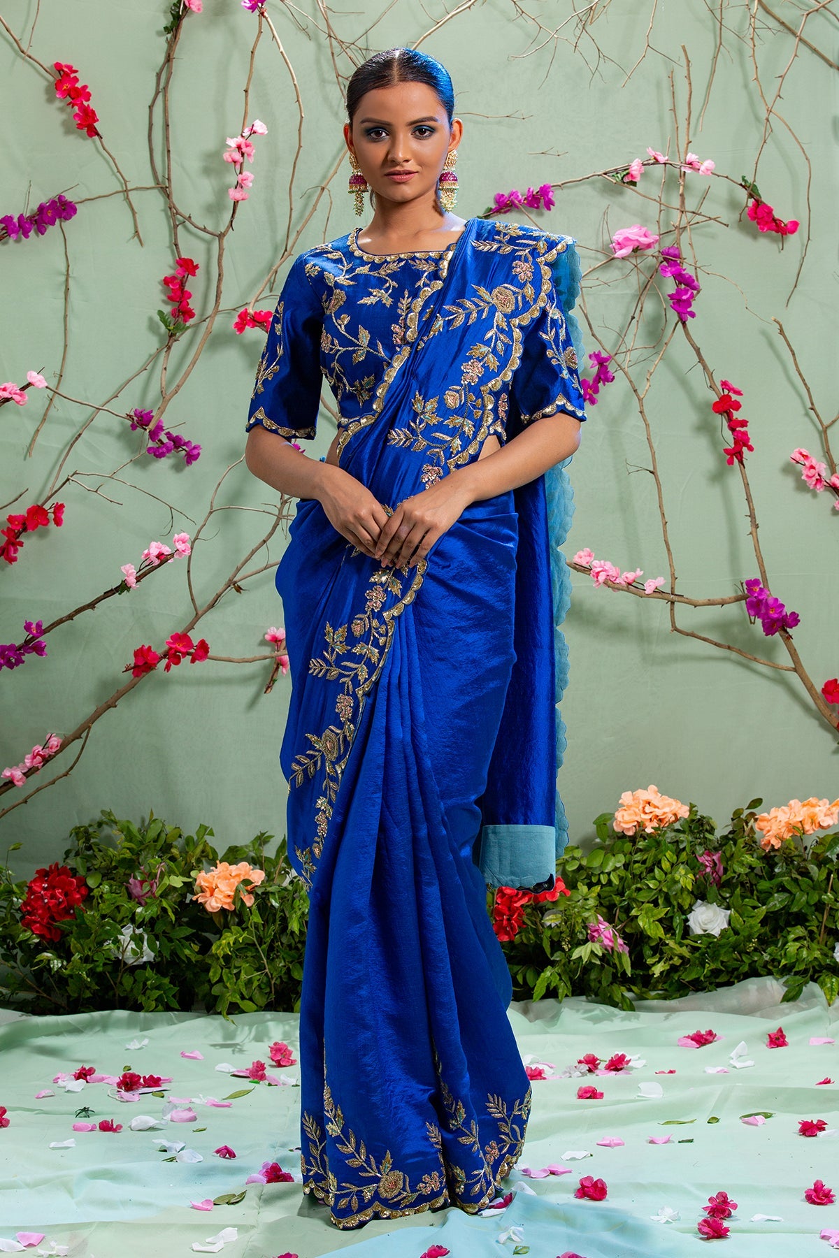 Tanumita Ghosh in Blue Hand Crafted Saree